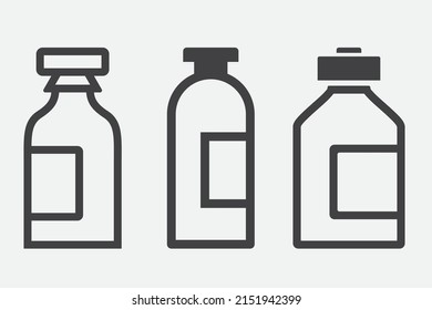 Water bottle vector icons on white background