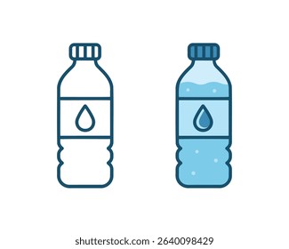 Water Bottle Vector Illustration Hydration Container Design Isolated on White Background
