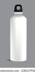 WATER BOTTLE VECTOR ILLUSTRATION, WHITE BOTTLE PLAIN FOR MOCKUP DESIGN, SUBLIMATION BOTTLE BLANK, BOTTLE WHITE ISOLATED