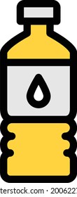 water bottle vector line colour icon