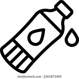 Diseño de icono de línea de vectores de botellas de agua