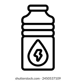 Icono de línea de Vector de botella de agua