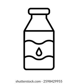 Water Bottle Vector Line Icon Design