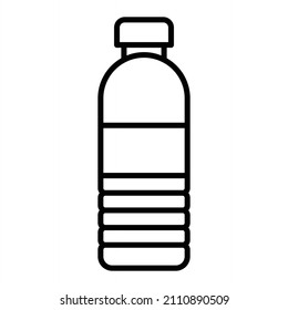 Icono De Contorno Del Vector Del Frasco De Agua Aislado En Fondo Blanco
