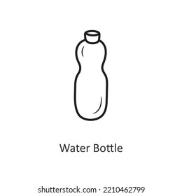 Water Bottle Vector outline Icon Design illustration. Workout Symbol on White background EPS 10 File