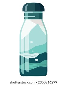 Vector de botella de agua sobre blanco