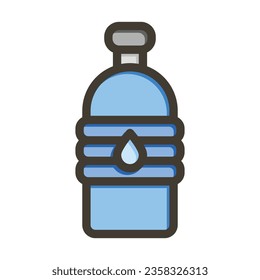 Water Bottle Vector Thick Line Filled Colors Icon For Personal And Commercial Use.
