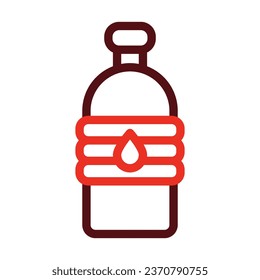 Water Bottle Vector Thick Line Two Color Icons For Personal And Commercial Use.
