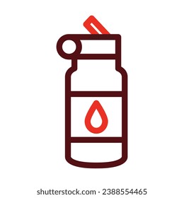 Botella De Agua Vector Línea Gruesa Dos Iconos De Color Para Uso Personal Y Comercial.
