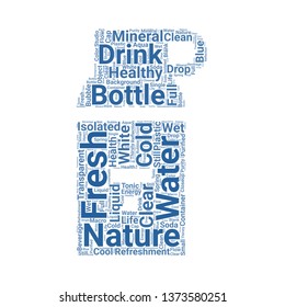 water bottle word cloud. tag cloud about water bottle