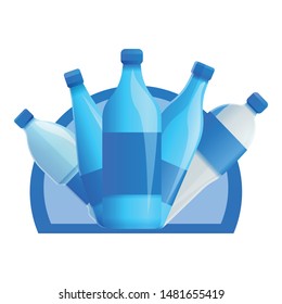 Water bottles icon. Cartoon of water bottles vector icon for web design isolated on white background