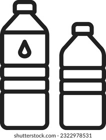 Imagen del icono Botellas de agua. Adecuado para aplicaciones móviles.