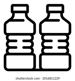 Wasserflaschen-Symbol. Umrissflaschen, Vektorsymbol für Webdesign einzeln auf weißem Hintergrund