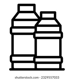Wasserflaschen Symbol Umrandung Vektorgrafik. Sparen Sie Tropfen. Wasseröko