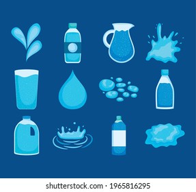water bottles and related icons
