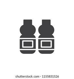 Water Bottles vector icon. filled flat sign for mobile concept and web design. simple solid icon. Symbol, logo illustration. Pixel perfect vector graphics