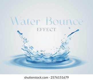 Water Bounce Effect Dripping Water Vector Art Illustration
