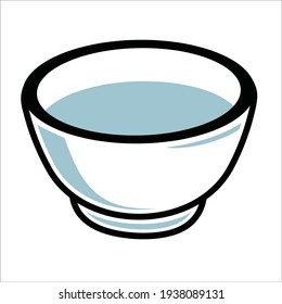 water in the bowl bold outline vector design