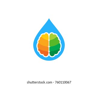 Water Brain Icon Logo Design Element