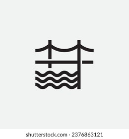 Water bridge logo design illustration vector template	