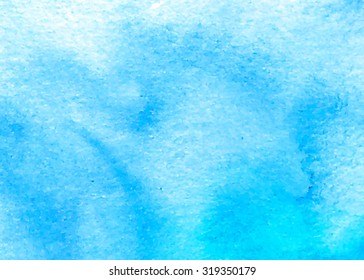 Water brush painted smudges splash paper vector texture. Blue abstract wet illustration. Watercolor hand drawn background. Colorful streaks design artistic element for card, banner, decoration, print