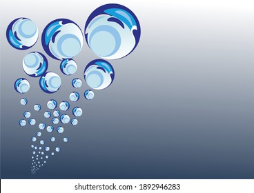 Un arte de burbuja de agua, ideal para plantillas de presentación u otros fines
