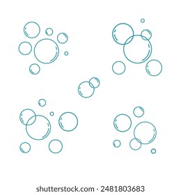 Water bubble doodle. Hand drawn line sketch style bubble sparkle. Water drop isolated vector illustration.