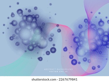 water bubble halftone pattern liquid gradient pink wave technology science theme modern art background use for advertisment poster website banner landing page product package design vector eps.