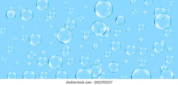 Water bubble model set isolated on transparent background. Vector illustration.