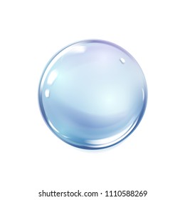 Water Bubble . Nature.Aqua.Elegant And Stylish Background. Shining Blue Substance Drop. Vector Illustration.