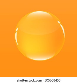 water bubble in orange color background