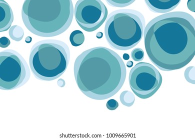 Water bubble pattern in retro vintage textile style. Abstract soft round geometric shapes pattern. 
