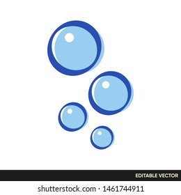 WATER BUBBLE SOAP VECTOR ICON CLIP ART FLAT DESIGN