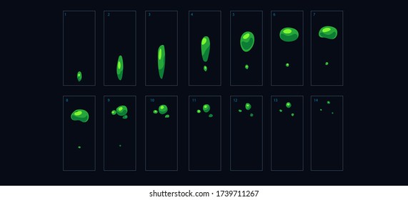 Water bubble splash animation effect. Water splash sprite sheet for game or cartoon or animation something else.-Vector