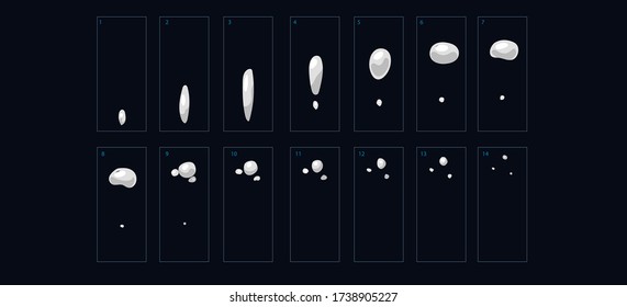 Water bubble splash animation. Water splash sprite sheet for game or cartoon or animation.-Vector

