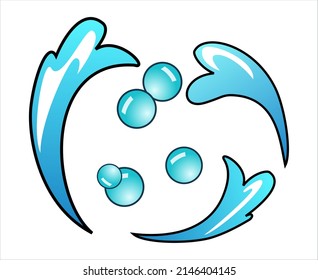 water bubble splash design icon illustration vector