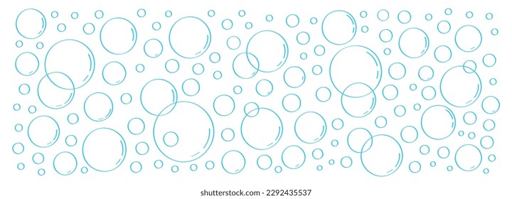 Water bubble vector in doodle style. Bubbles hand drawn illustration. Line water drops in sketch style. Foam drop, fizz or soda outline.