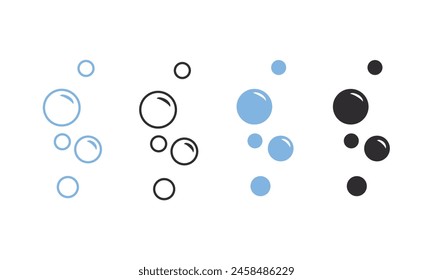 Icono de Vector de burbuja de agua. Bebida espumosa, refresco, símbolo de silueta de jabón. Burbujas de agua de acuario. Espuma