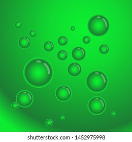 water bubbles abstract background, in green color.can use for promotion your drink product.