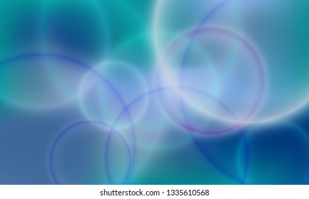 Water bubbles abstract vector illustration. Bokeh lights poster vector background. Sea green water bubbles backdrop. Cool party poster wallpaper. Soft bokeh lights stylish colorful blurred background.