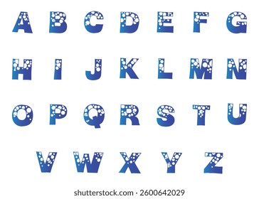 water bubbles alphabet letter logo design bundle