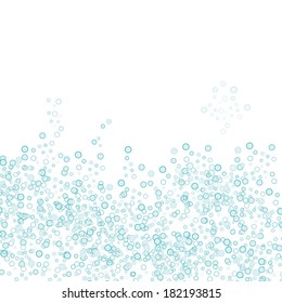 Water bubbles background, vector illustration. Simple background with water bubbles isolated. Abstract water with water bubbles and copy space