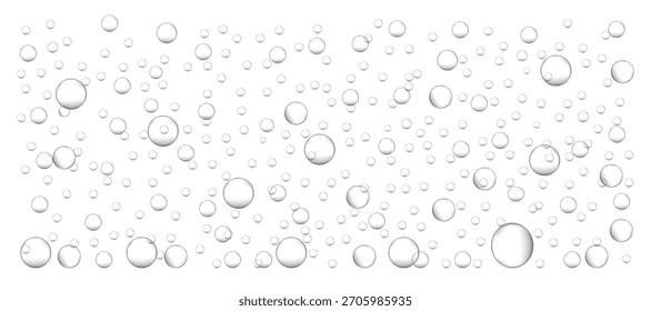 Wasserblasen fetzige Blasen. Wassertropfen, Vektorgrafik.