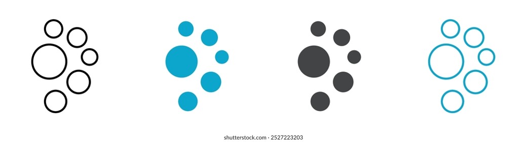 water bubbles icon Simple vector set isolated