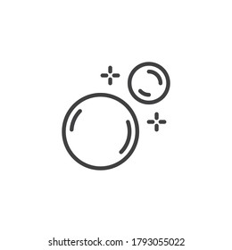 Water bubbles line icon. linear style sign for mobile concept and web design. Soap bubble outline vector icon. Symbol, logo illustration. Vector graphics