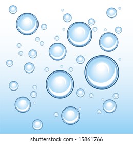 water bubbles on a blue background