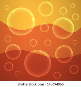 water bubbles on the colored background