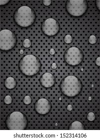 Water bubbles on metal background