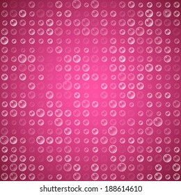 Water bubbles pattern on red violet  background. Vector illustration