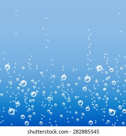 Water bubbles seamless border, vector illustration